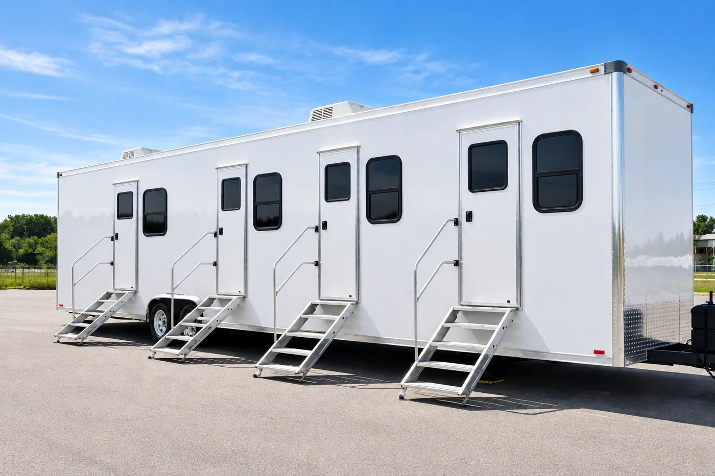 Mobile command center trailer exterior for basecamp operations