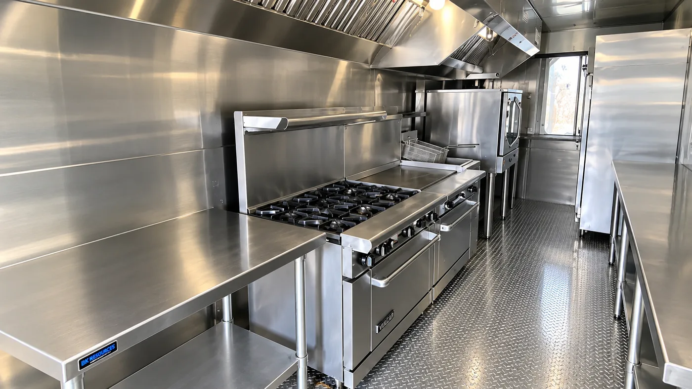 Wyoming emergency mobile commercial kitchen trailer interior