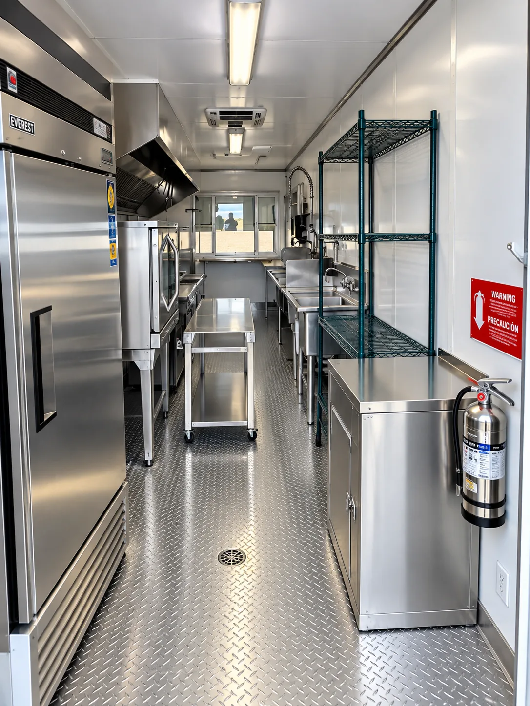 Maryland mobile commercial kitchen entry and working area